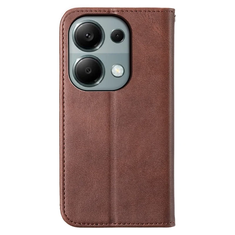 For Xiaomi Redmi Note 13 Pro 4G Case PU Leather Rhombus Imprinted Pattern Wallet Phone Cover - Brown