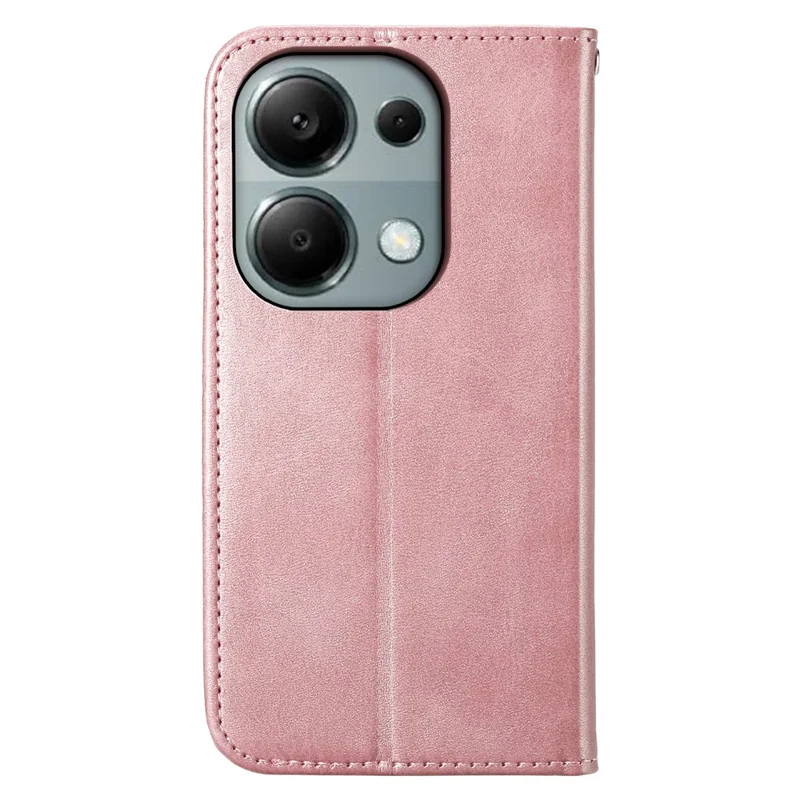Per Xiaomi Redmi Note 13 Pro 4G Custodia in Pelle PU con Motivo a Rombo Impresso - Oro Rosa