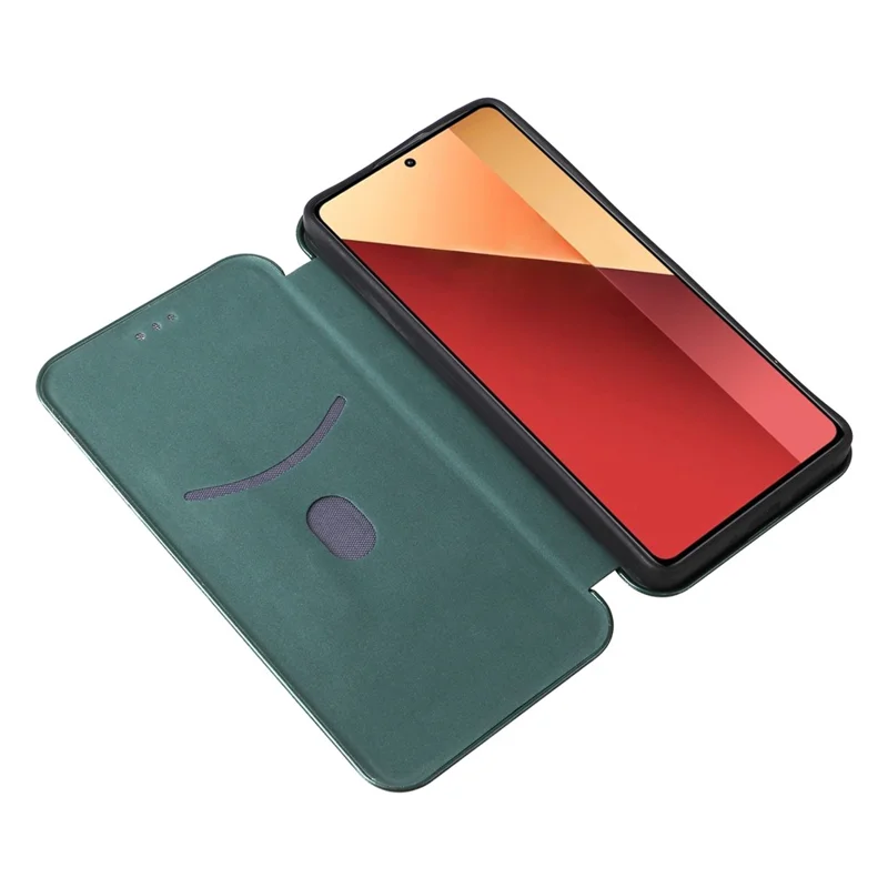 For Xiaomi Redmi Note 13 Pro 4G / Poco M6 Pro 4G Case Carbon Fiber Texture PU Leather Phone Cover - Green