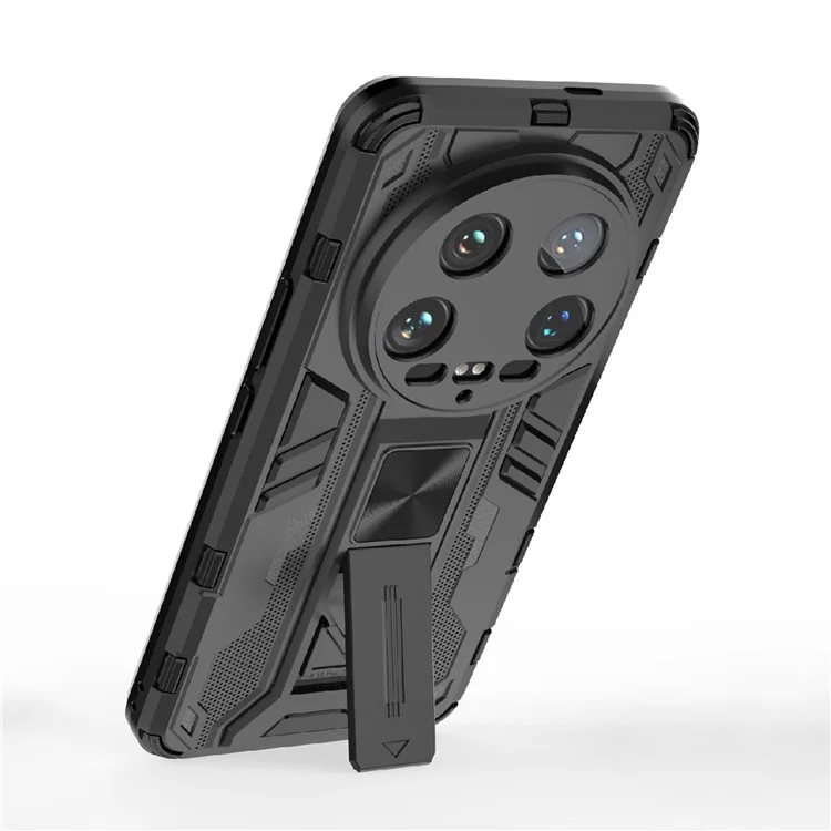 Para Xiaomi 14 Ultra Capa de Telefone Celular Caso PC + TPU à Prova de Riscos com Suporte - Preto