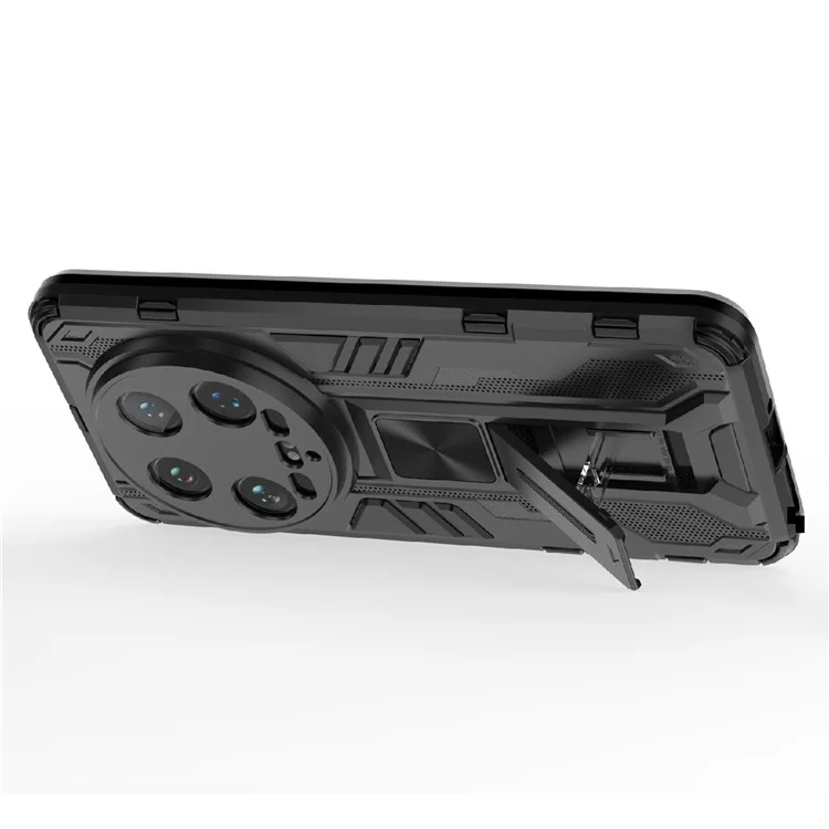 Para Xiaomi 14 Ultra Capa de Telefone Celular Caso PC + TPU à Prova de Riscos com Suporte - Preto