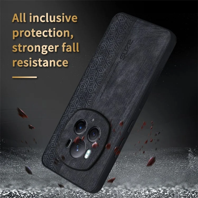 AZNS For Honor Magic6 Pro 5G Case PU Leather Coated TPU Scratch Resistant Phone Cover - Brown