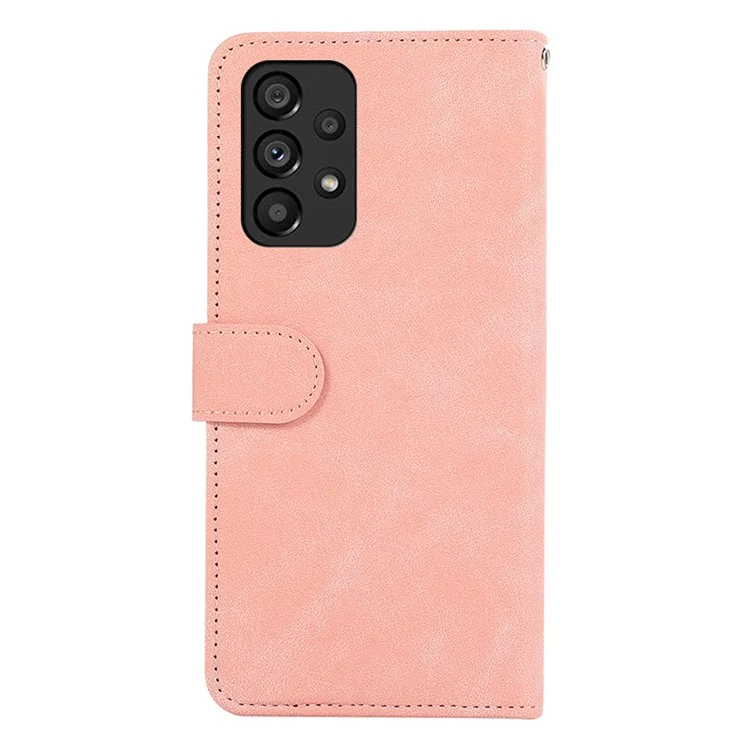 ABEEL Para Samsung Galaxy A52 5G / A52 4G / A52s 5G Funda Cartera Teléfono Color Emparejamiento Bloqueo RFID Cuero Flip Cover - Rosa