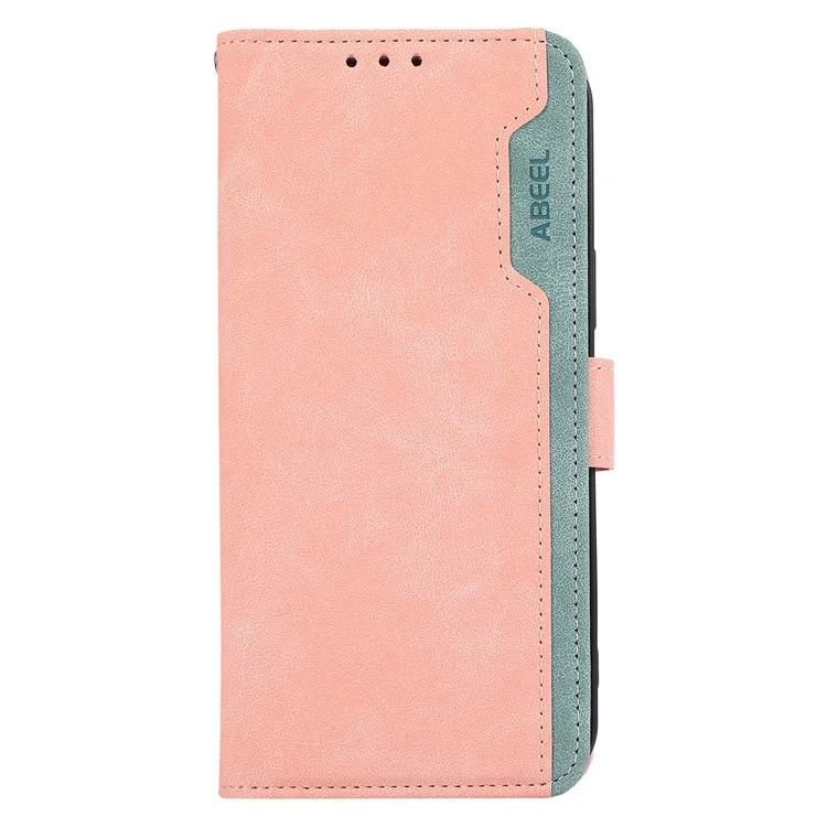 ABEEL Pour Samsung Galaxy A25 5G (Global) (161,0 x 76,5 x 8,3 mm) Étui en cuir avec support RFID Blocking Phone Cover - Rose