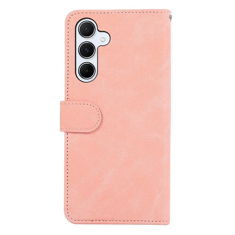 ABEEL Pour Samsung Galaxy A25 5G (Global) (161,0 x 76,5 x 8,3 mm) Étui en cuir avec support RFID Blocking Phone Cover - Rose