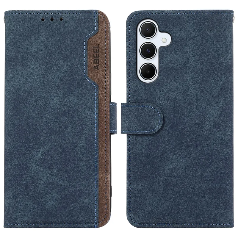 ABEEL For Samsung Galaxy A55 5G Case RFID Blocking Wallet PU Leather Stand Cover - Blue