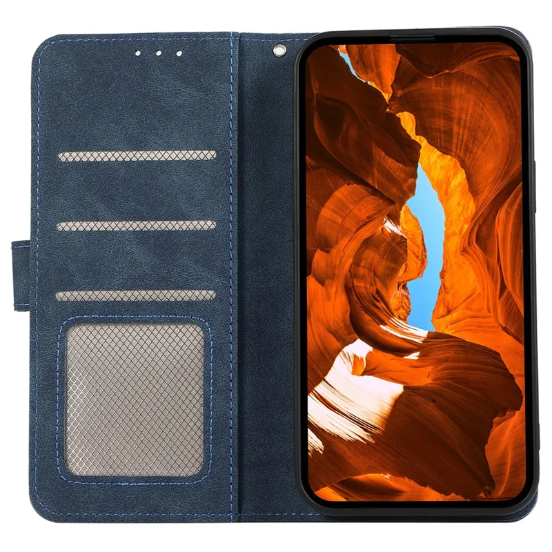 ABEEL For Samsung Galaxy A55 5G Case RFID Blocking Wallet PU Leather Stand Cover - Blue