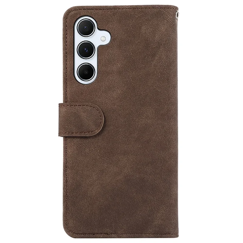 ABEEL For Samsung Galaxy A55 5G Case RFID Blocking Wallet PU Leather Stand Cover - Brown