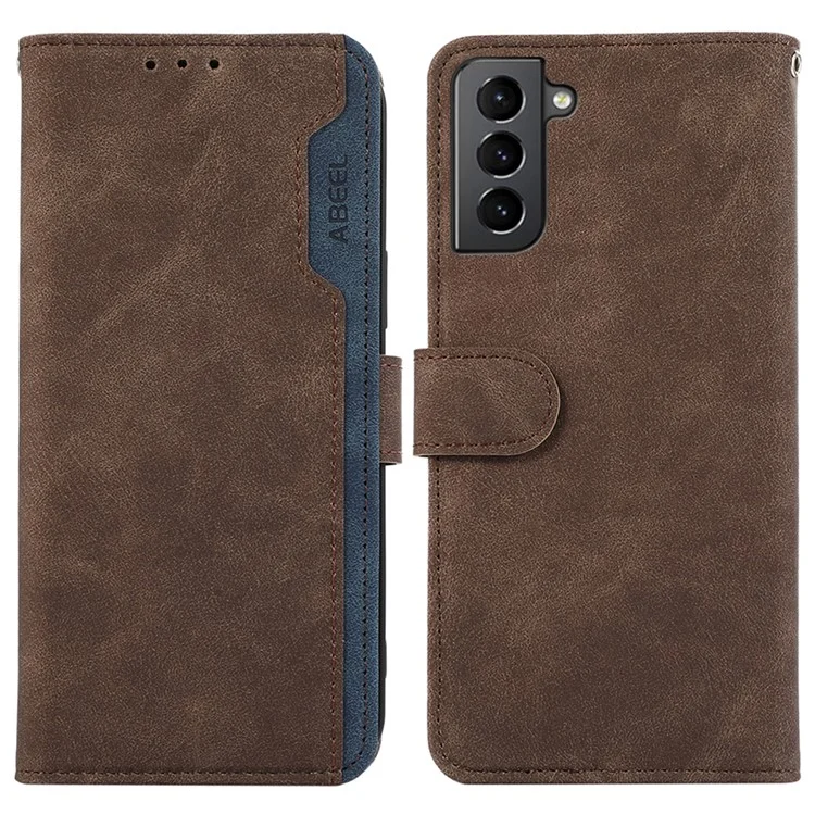 ABEEL For 	Samsung Galaxy S21+ 5G Cell Phone Cases RFID Blocking Stand Cover - Brown