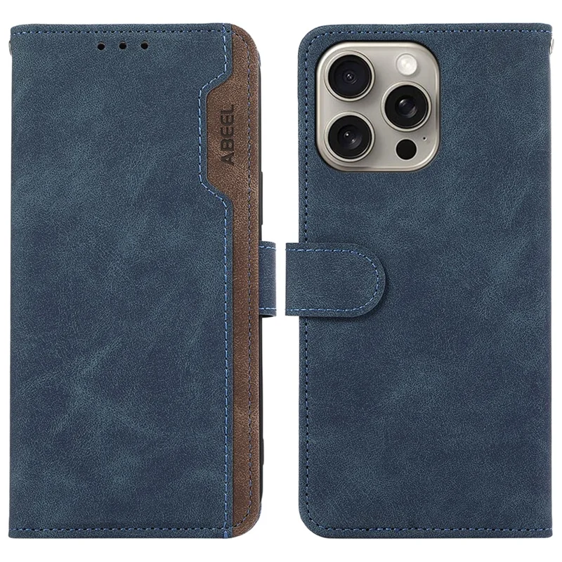ABEEL For iPhone 15 Pro Cell Phone Cases RFID Blocking Wallet Shell - Blue