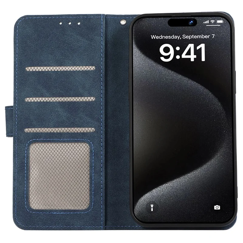 ABEEL For iPhone 15 Pro Cell Phone Cases RFID Blocking Wallet Shell - Blue