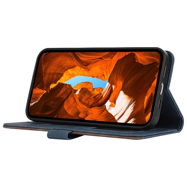 ABEEL для Samsung Galaxy A05s 4G RFID Blocking Cell Phone Case Foldable Stand Cover - синий