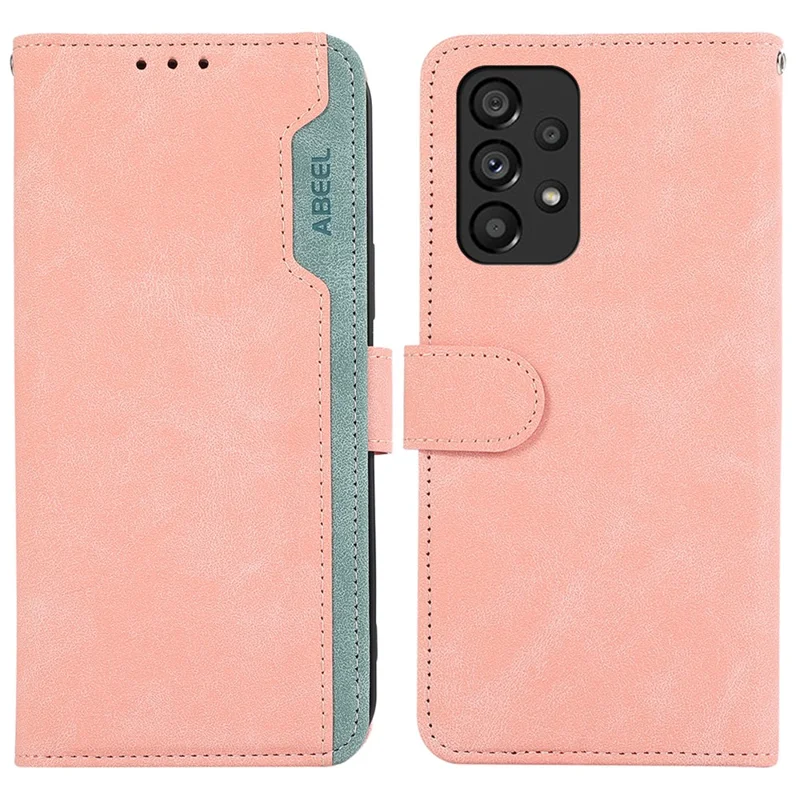ABEEL PU Leather Cover for Samsung Galaxy A23 4G / A23 5G (Global Version) Anti-scratch Phone Case RFID Blocking Wallet - Pink