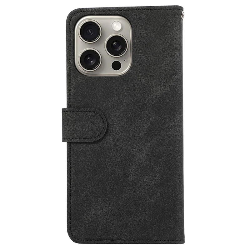 ABEEL PU Leather Phone Protective Cover For iPhone 12 Pro Max 6.7 inch RFID Blocking Stand Phone Shell - Black