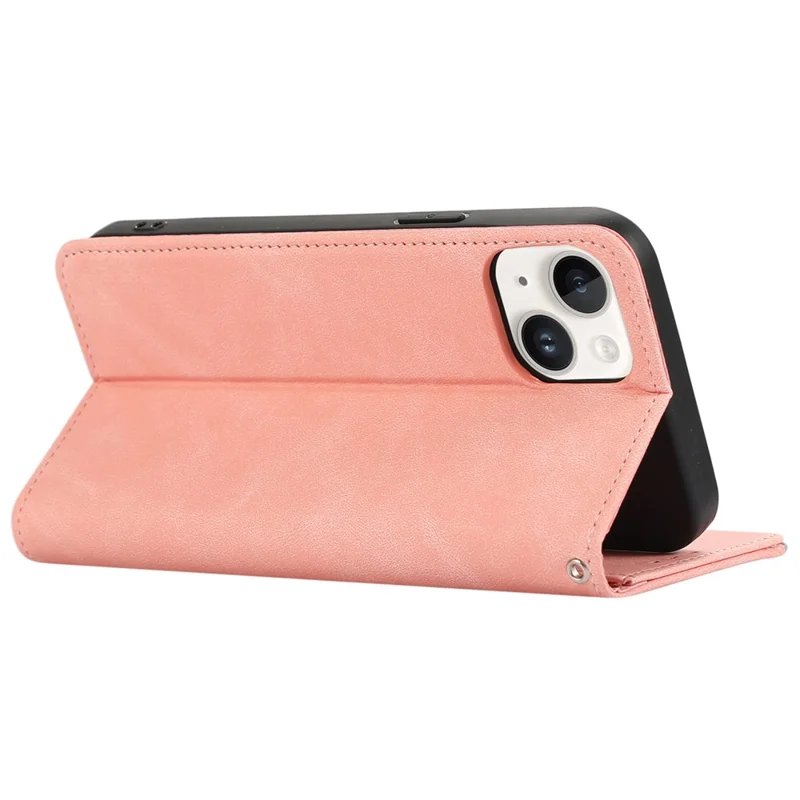 ABEEL til iPhone 13 6,1 tommer Magnetisk telefonbeskytning PU-læder RFID-blokerende walletdæksel - Pink