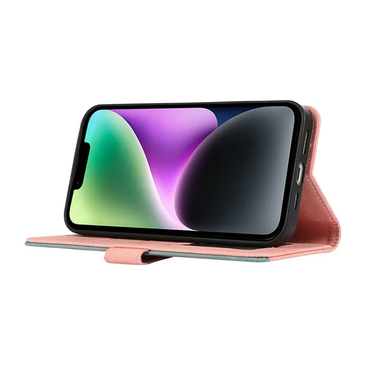 ABEEL For iPhone 14 Plus Brieftasche Hülle PU-Leder RFID-blockierend Flip Stoßfest Handyhülle - Pink