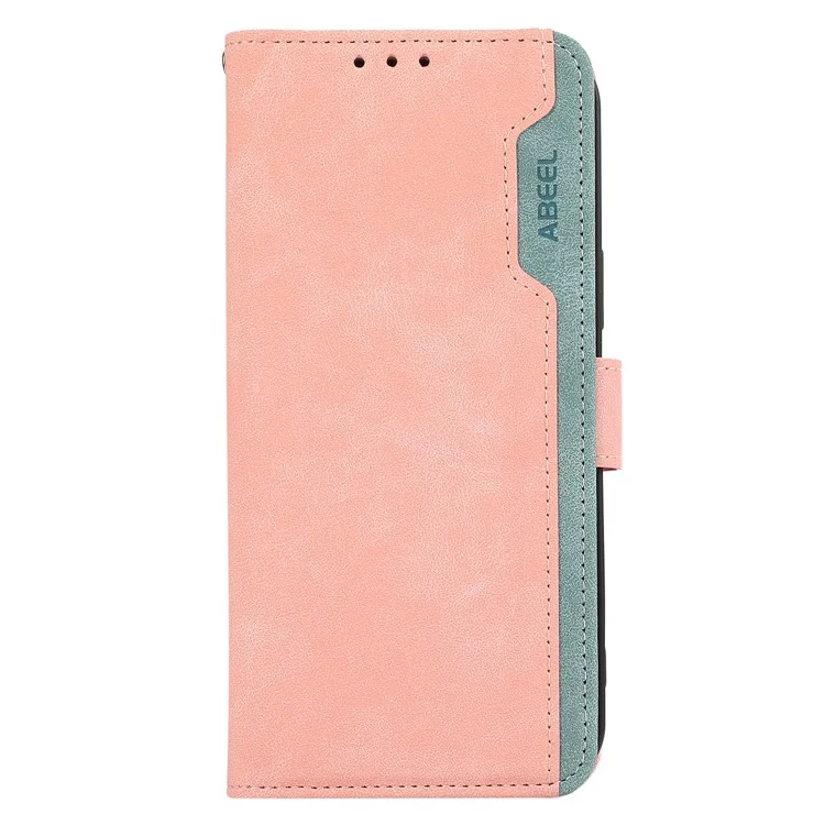 ABEEL For iPhone 14 Plus Brieftasche Hülle PU-Leder RFID-blockierend Flip Stoßfest Handyhülle - Pink