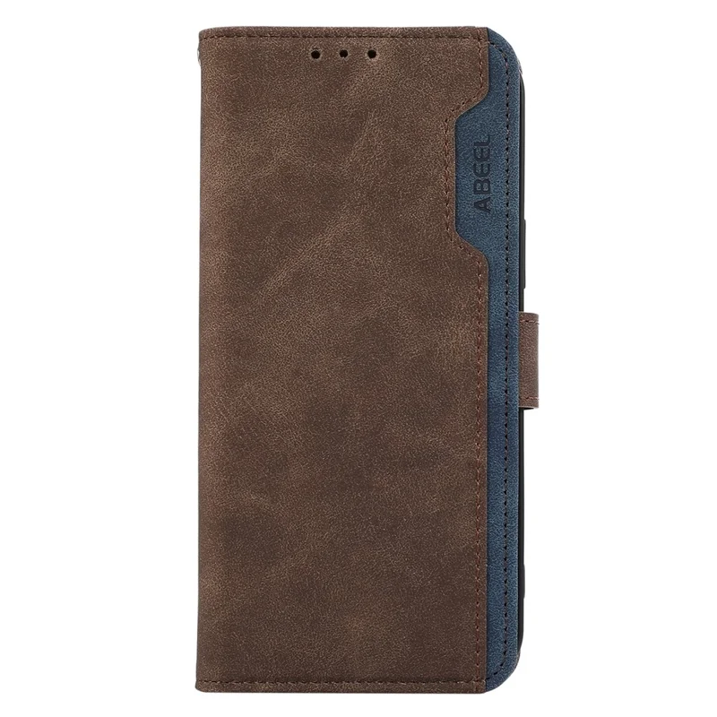 ABEEL For iPhone 14 Wallet Phone Case Color Matching RFID Blocking Leather Flip Cover - Brown