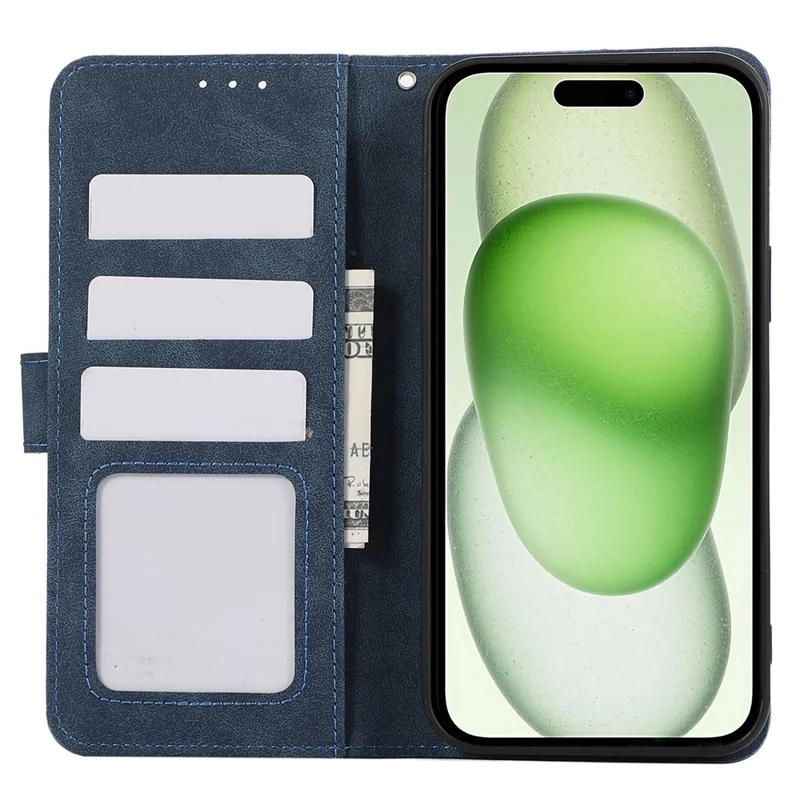 ABEEL For iPhone 15 Plus Phone Cover Color Matching RFID Blocking Card Slots Case - Blue