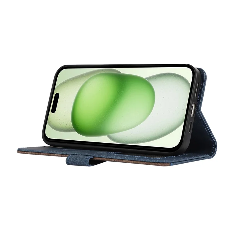 ABEEL For iPhone 15 Plus Phone Cover Color Matching RFID Blocking Card Slots Case - Blue