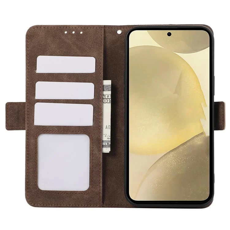 ABEEL For Samsung Galaxy S21 4G / 5G Case Wallet Leather Cover RFID Blocking Funtion - Brown
