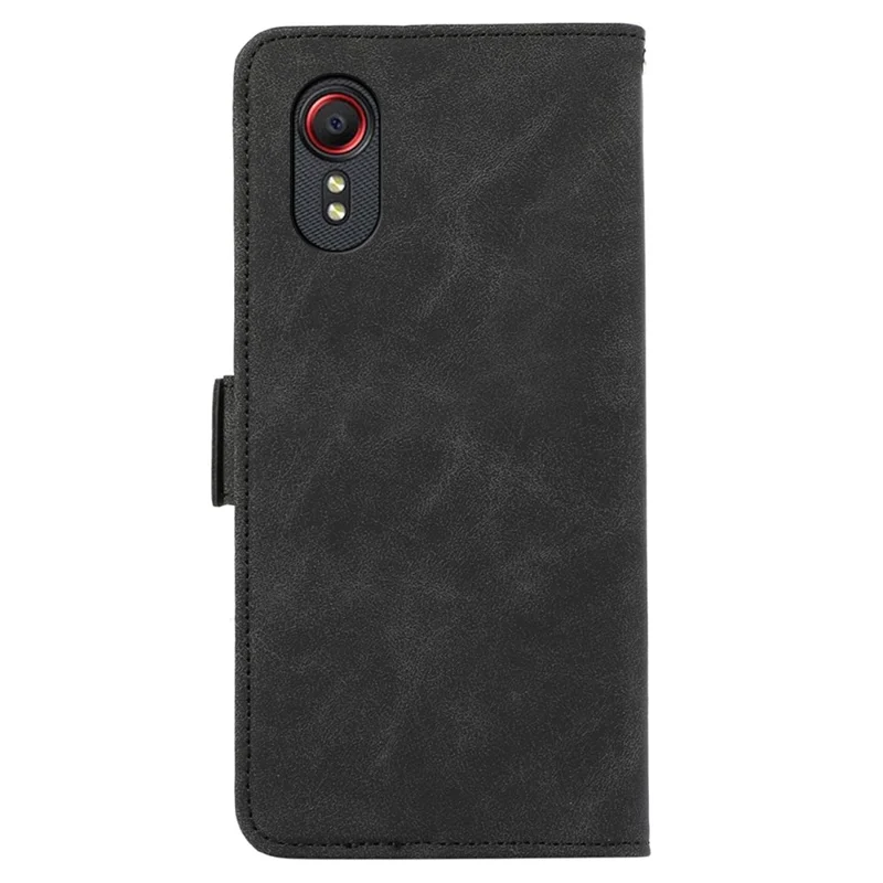 ABEEL For Samsung Galaxy Xcover 5 Case RFID Blocking Leather Phone Cover with Side Magnetic Clasp - Black