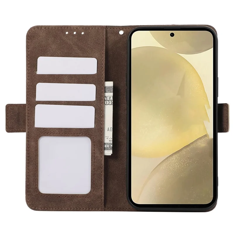 ABEEL For Samsung Galaxy S22+ 5G Shockproof Phone Cover Wallet Case PU Leather RFID Blocking Flip Shell - Brown