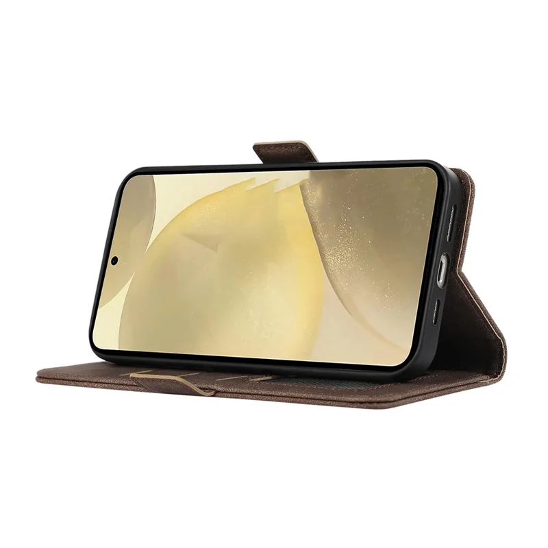 ABEEL For Samsung Galaxy S22+ 5G Shockproof Phone Cover Wallet Case PU Leather RFID Blocking Flip Shell - Brown