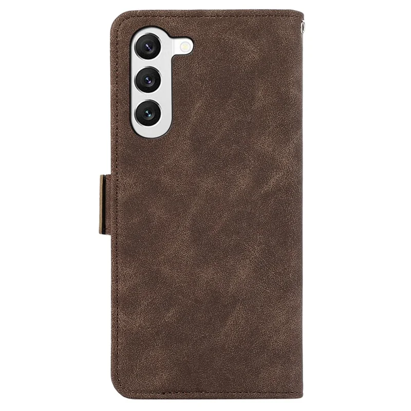 ABEEL For Samsung Galaxy S22+ 5G Shockproof Phone Cover Wallet Case PU Leather RFID Blocking Flip Shell - Brown