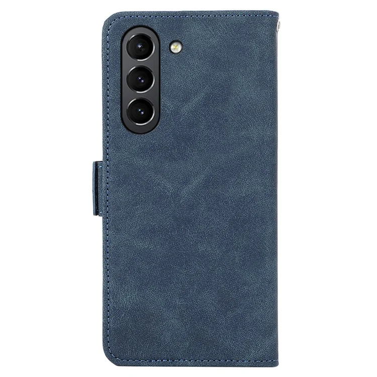 Funda de teléfono ABEEL para Samsung Galaxy S21 FE 5G, cierre magnético lateral, bloqueo RFID, protección anti-arañazos, de piel sintética - Azul