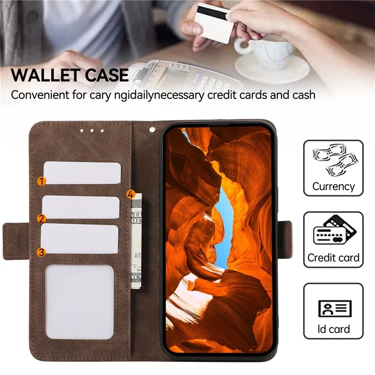 ABEEL Pour Samsung Galaxy A52 4G / 5G / A52s 5G Étui Portefeuille en Cuir à Blocage RFID - Marron