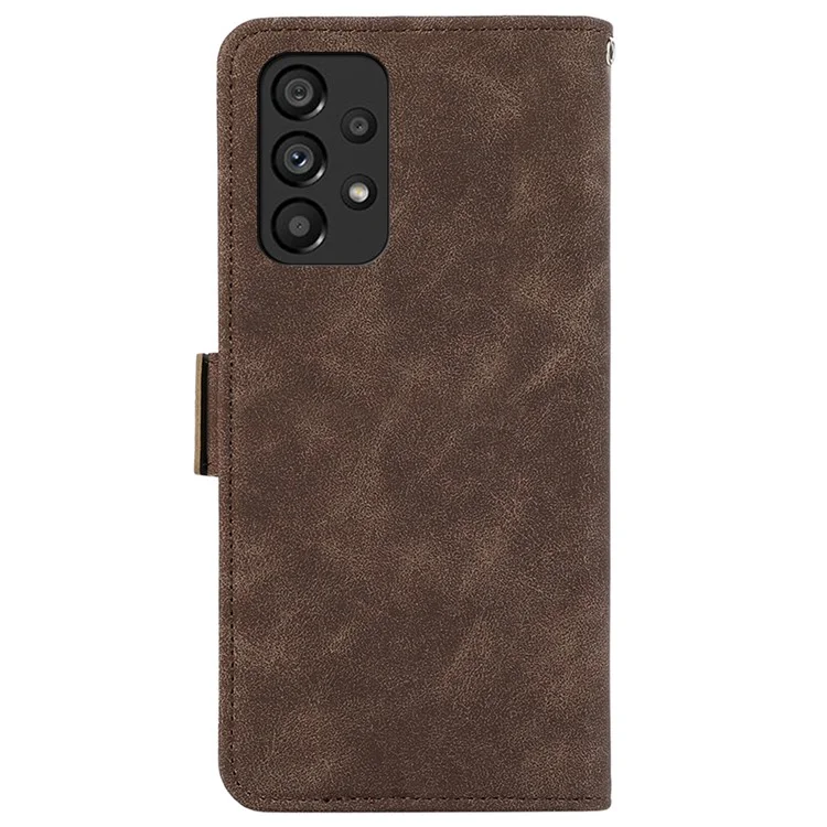 ABEEL Pour Samsung Galaxy A52 4G / 5G / A52s 5G Étui Portefeuille en Cuir à Blocage RFID - Marron