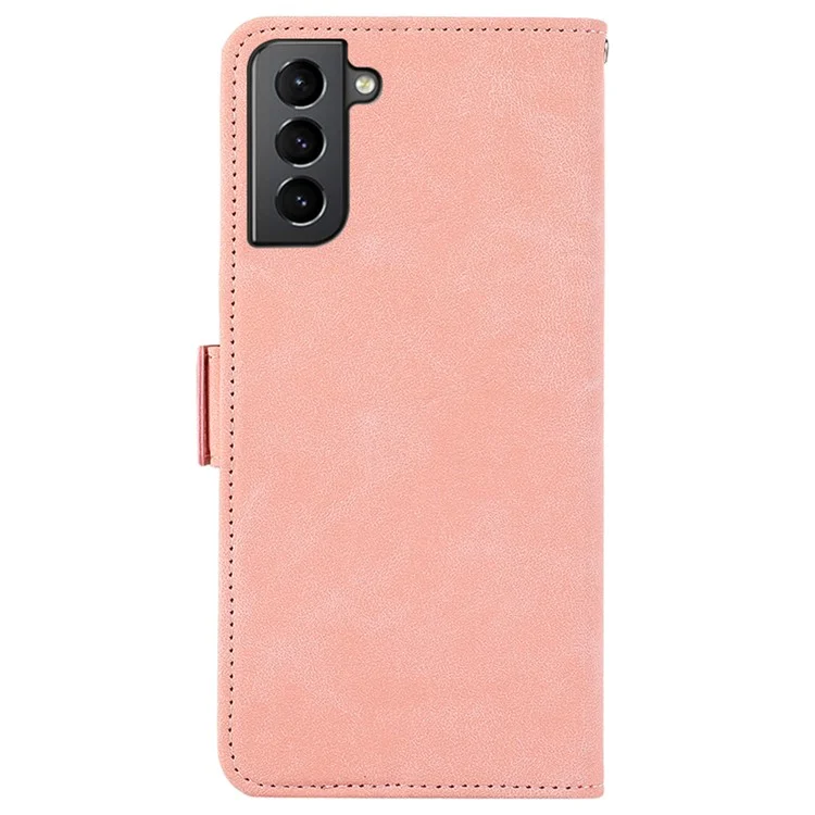 ABEEL For Samsung Galaxy S21+ 5G Case PU Leather Magnetic Clasp Protect RFID Blocking Phone Cover - Pink