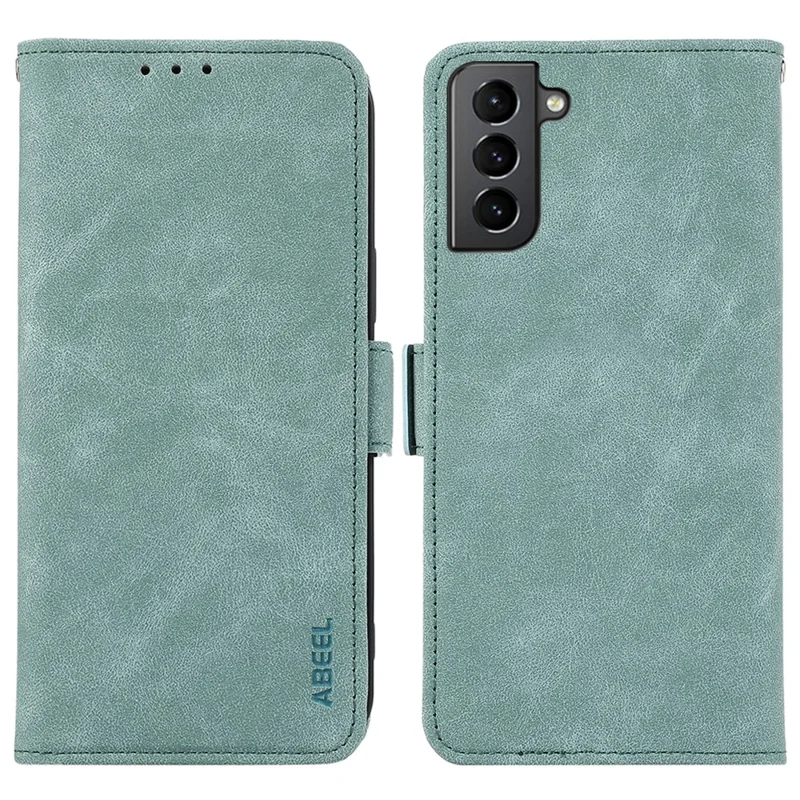 ABEEL For Samsung Galaxy S21+ 5G Case PU Leather Magnetic Clasp Protect RFID Blocking Phone Cover - Baby Blue