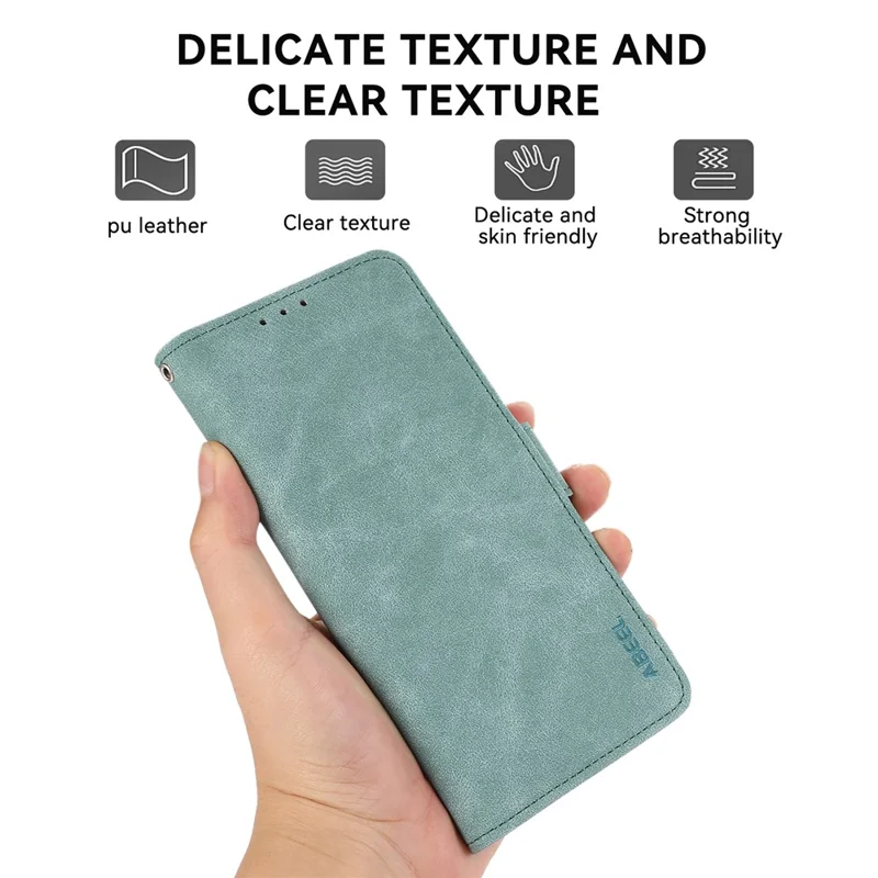 ABEEL For Samsung Galaxy S21+ 5G Case PU Leather Magnetic Clasp Protect RFID Blocking Phone Cover - Baby Blue