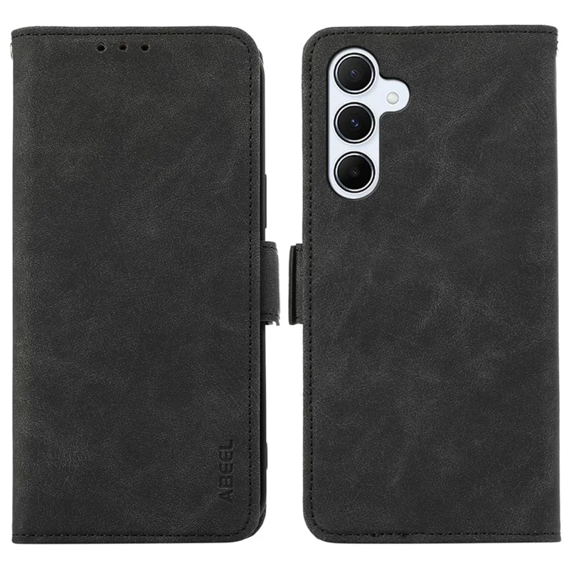 ABEEL For Samsung Galaxy S23 FE Case RFID Blocking Stand PU Leather Phone Cover - Black