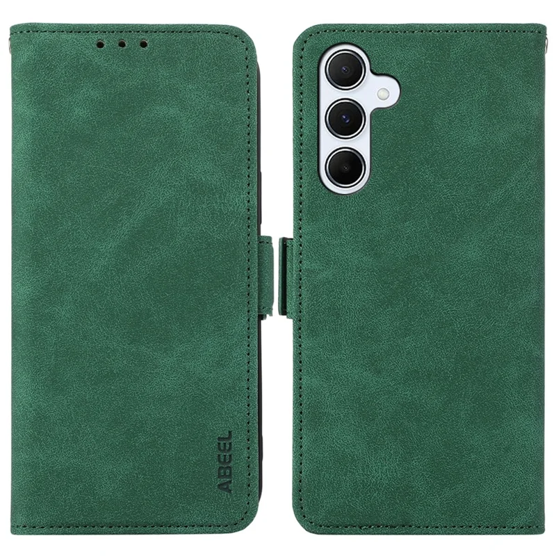 ABEEL For Samsung Galaxy A25 5G (Global) (161.0 x 76.5 x 8.3mm) Leather Case with RFID Blocking Wallet - Green