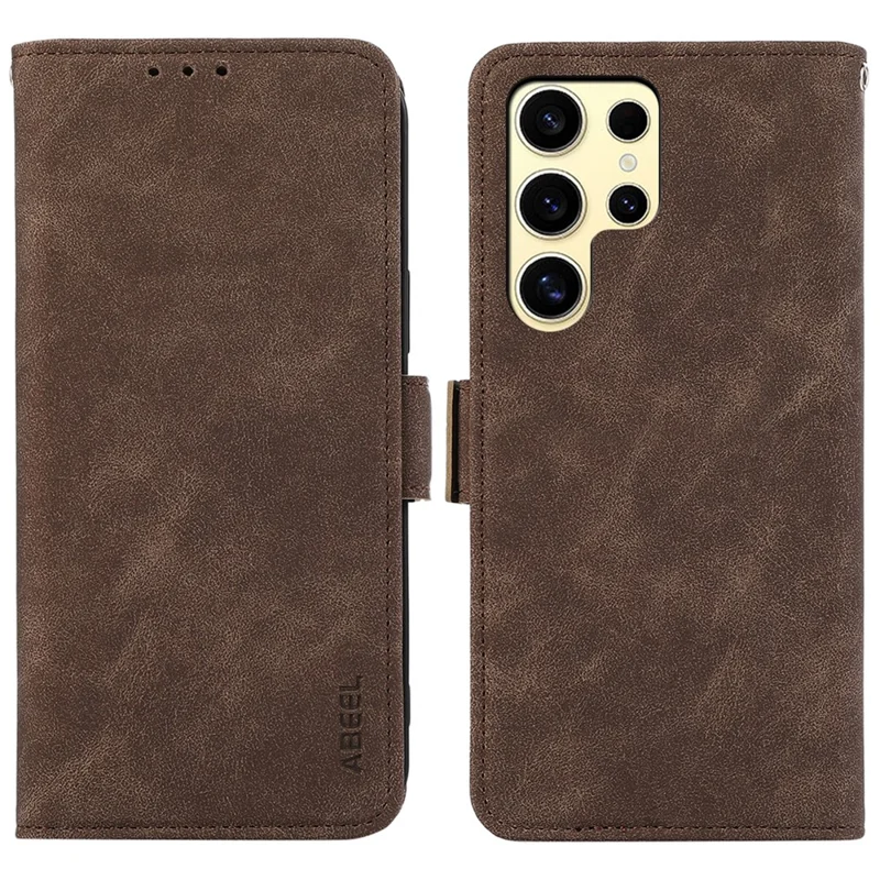ABEEL Per Samsung Galaxy S21 Ultra 5G Custodia Portafoglio per Telefono Anti-caduta Blocco RFID Copertura in Pelle - Marrone