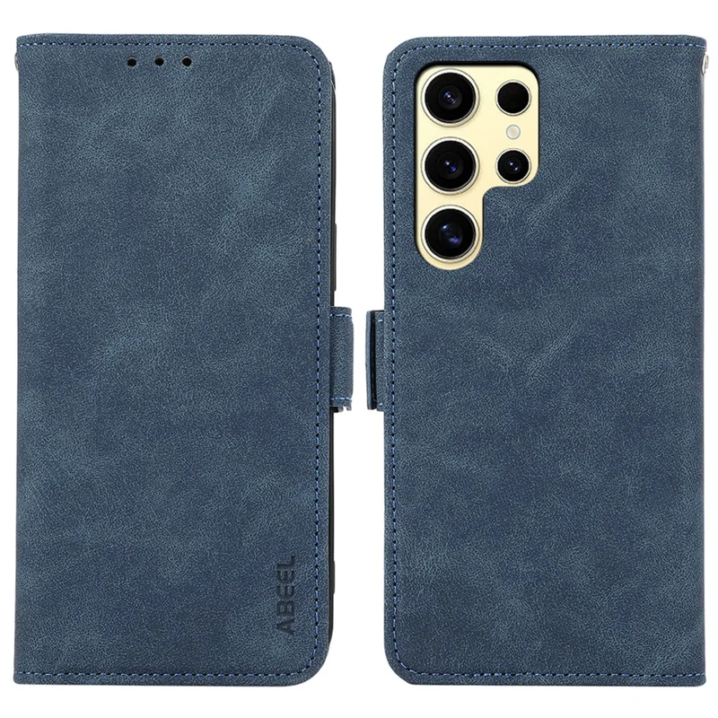 ABEEL For Samsung Galaxy S23 Ultra Case PU Leather Flip Book Protective Phone Cover RFID Blocking - Blue
