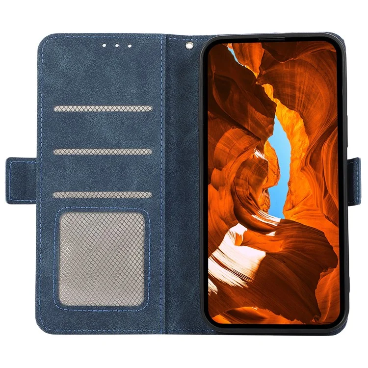 ABEEL Para Samsung Galaxy A55 5G Case Side Magnetic Clasp RFID Blocking Wallet Leather Phone Cover - Azul