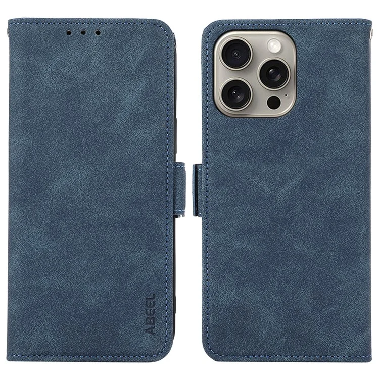 ABEEL Für iPhone 12 Pro Lederetui RFID-blockierendes Geldbörsen-Handyhülle mit seitlichem Magnetverschluss - Blau
