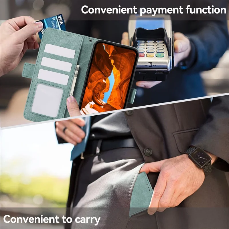 ABEEL For Samsung Galaxy A14 5G / 4G Case PU Leather Phone Cover with RFID Blocking Card Holder - Baby Blue