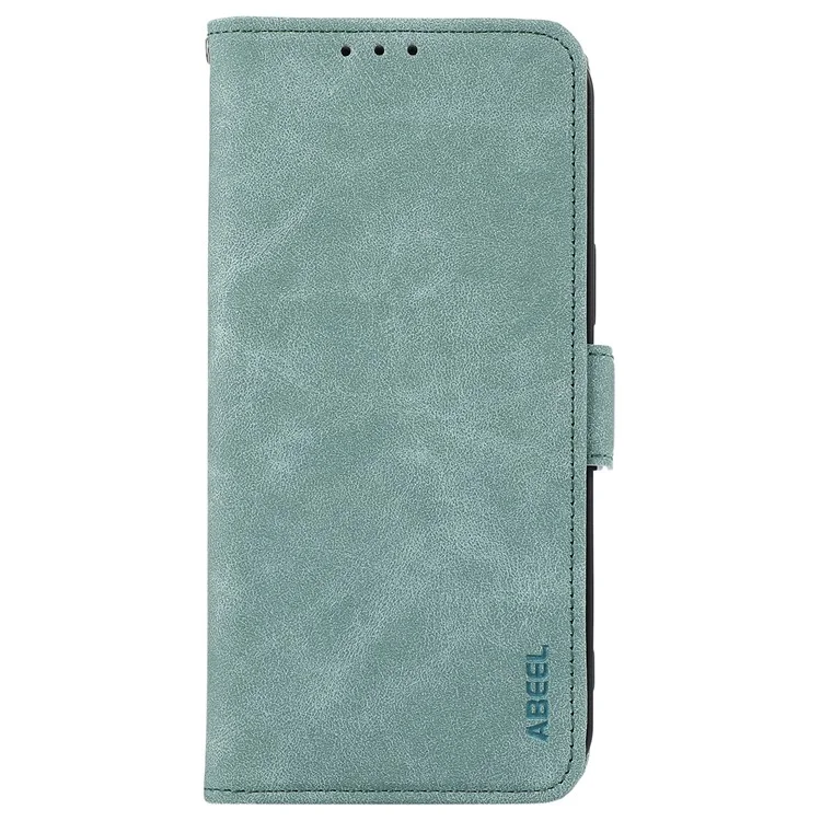 ABEEL Para iPhone 15 Capa de Couro RFID Blocking Wallet Phone Cover Side Magnetic Clasp - Baby Blue