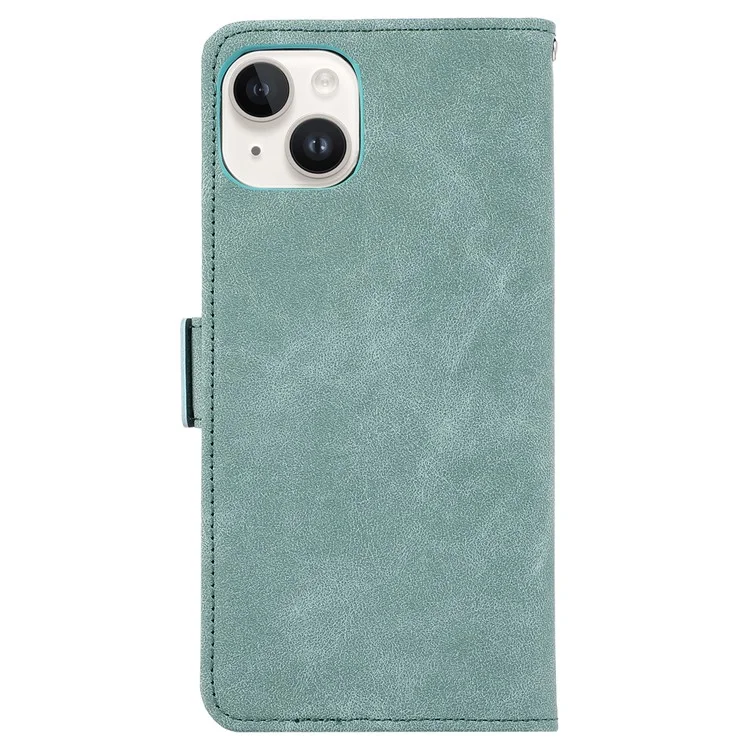ABEEL Para iPhone 15 Capa de Couro RFID Blocking Wallet Phone Cover Side Magnetic Clasp - Baby Blue