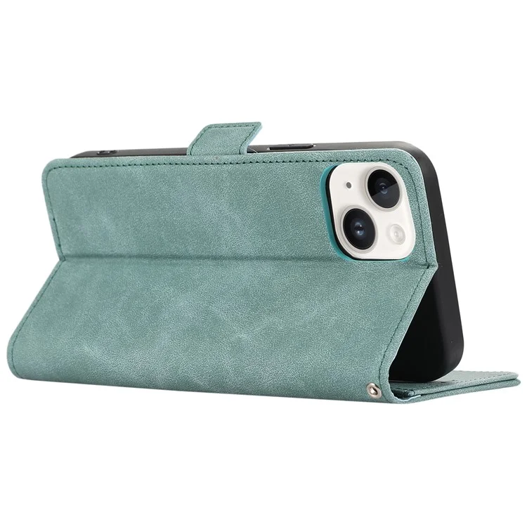 ABEEL Para iPhone 15 Capa de Couro RFID Blocking Wallet Phone Cover Side Magnetic Clasp - Baby Blue