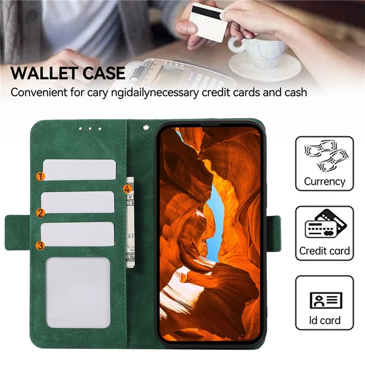 ABEEL For iPhone 13 Pro Max Funda de Teléfono Cartera RFID Blocking Flip Cover de Cuero Magnético Lateral - Verde