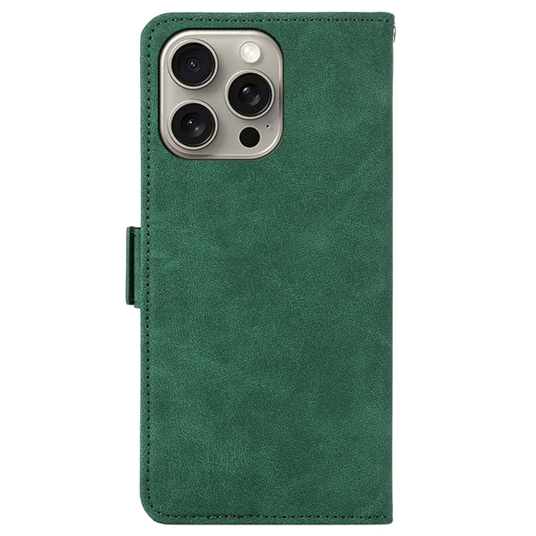 ABEEL For iPhone 13 Pro Max Funda de Teléfono Cartera RFID Blocking Flip Cover de Cuero Magnético Lateral - Verde
