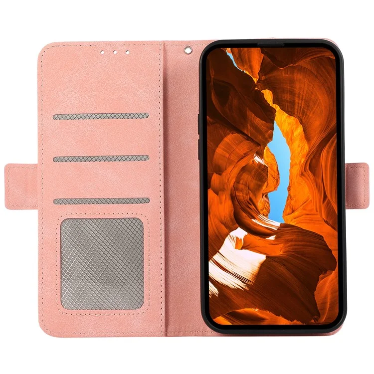 ABEEL Für iPhone 14 Pro Geldbörsenfall RFID-Blockade Seitlicher Magnetverschluss Smartphone-Abdeckung - Rosa