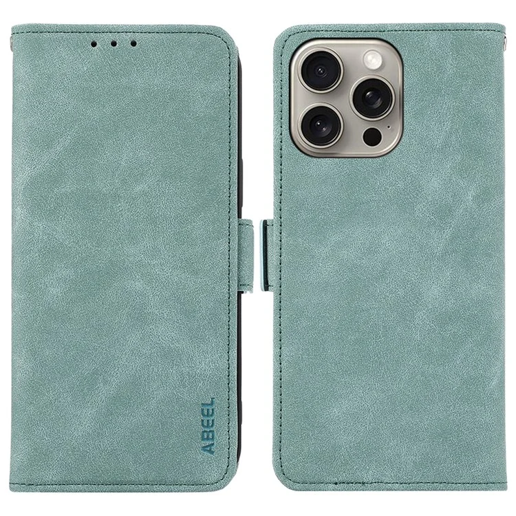 ABEEL Para iPhone 13 Pro Funda de Piel con Cierre Magnético Lateral Bloqueo de RFID Funda Cartera para Teléfono - Azul Bebé