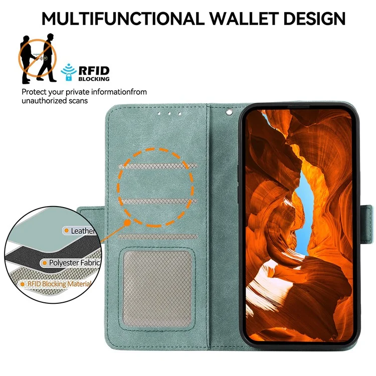 ABEEL Para iPhone 13 Pro Funda de Piel con Cierre Magnético Lateral Bloqueo de RFID Funda Cartera para Teléfono - Azul Bebé
